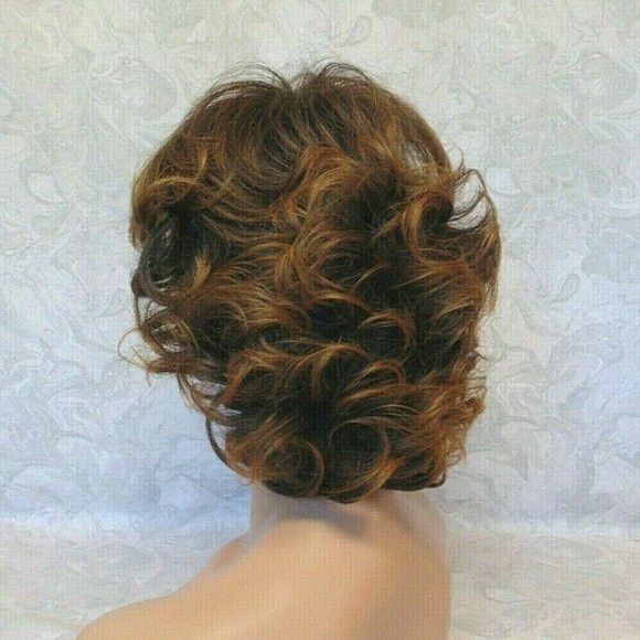 New Curly Brown/Auburn Tipped Heat Resistant Wig main image 11
